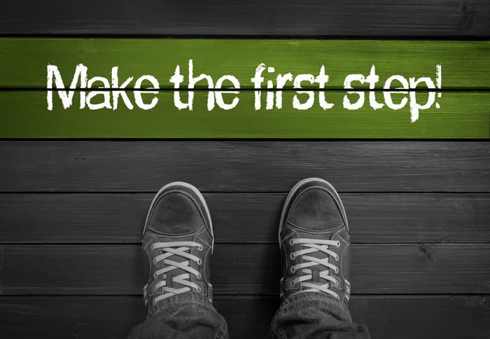 The first step in solving any problem is … making the first step!